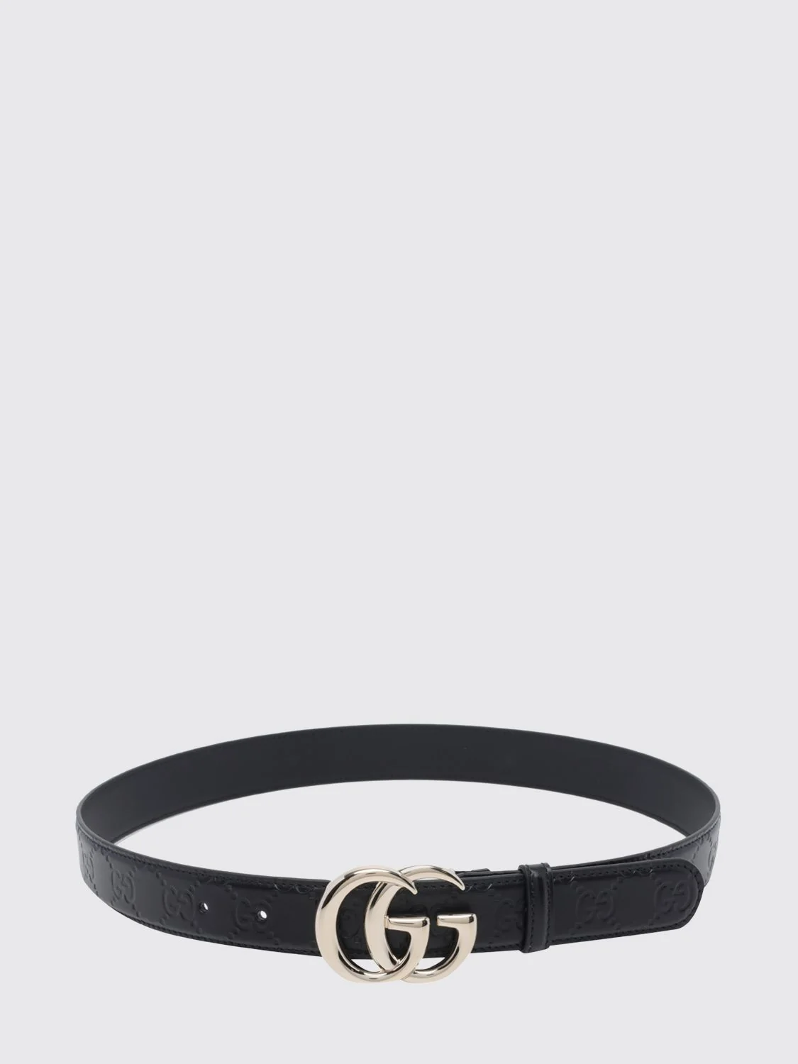 women's calfskin leather belt with gg monogram buckle