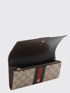 gg fabric wallet with web detail and flap closure