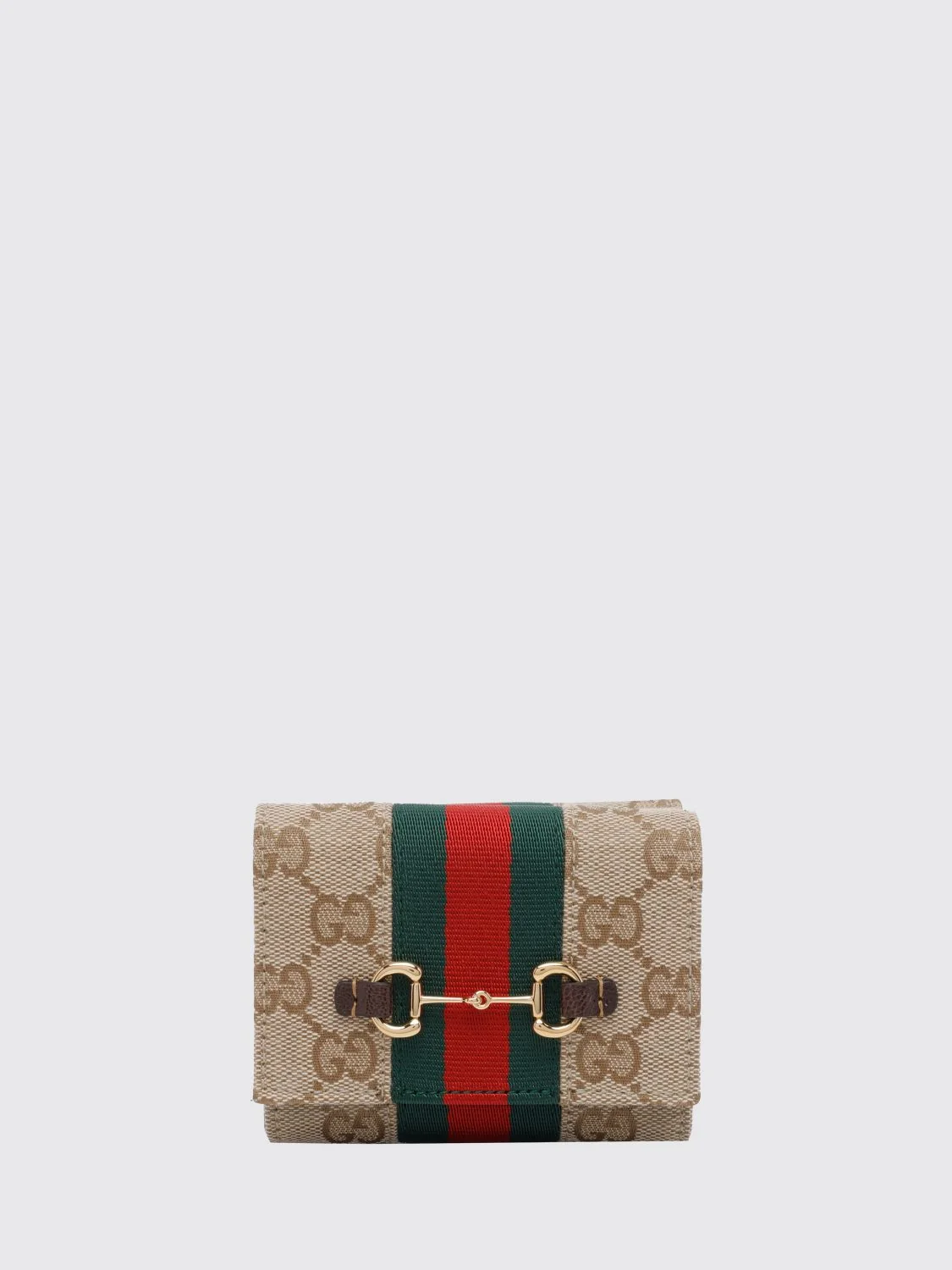 horsebit web trifold wallet in gg supreme fabric