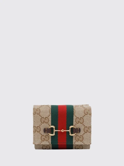 horsebit web trifold wallet in gg supreme fabric