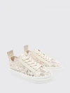chloé lauren lace and leather platform sneakers with logo
