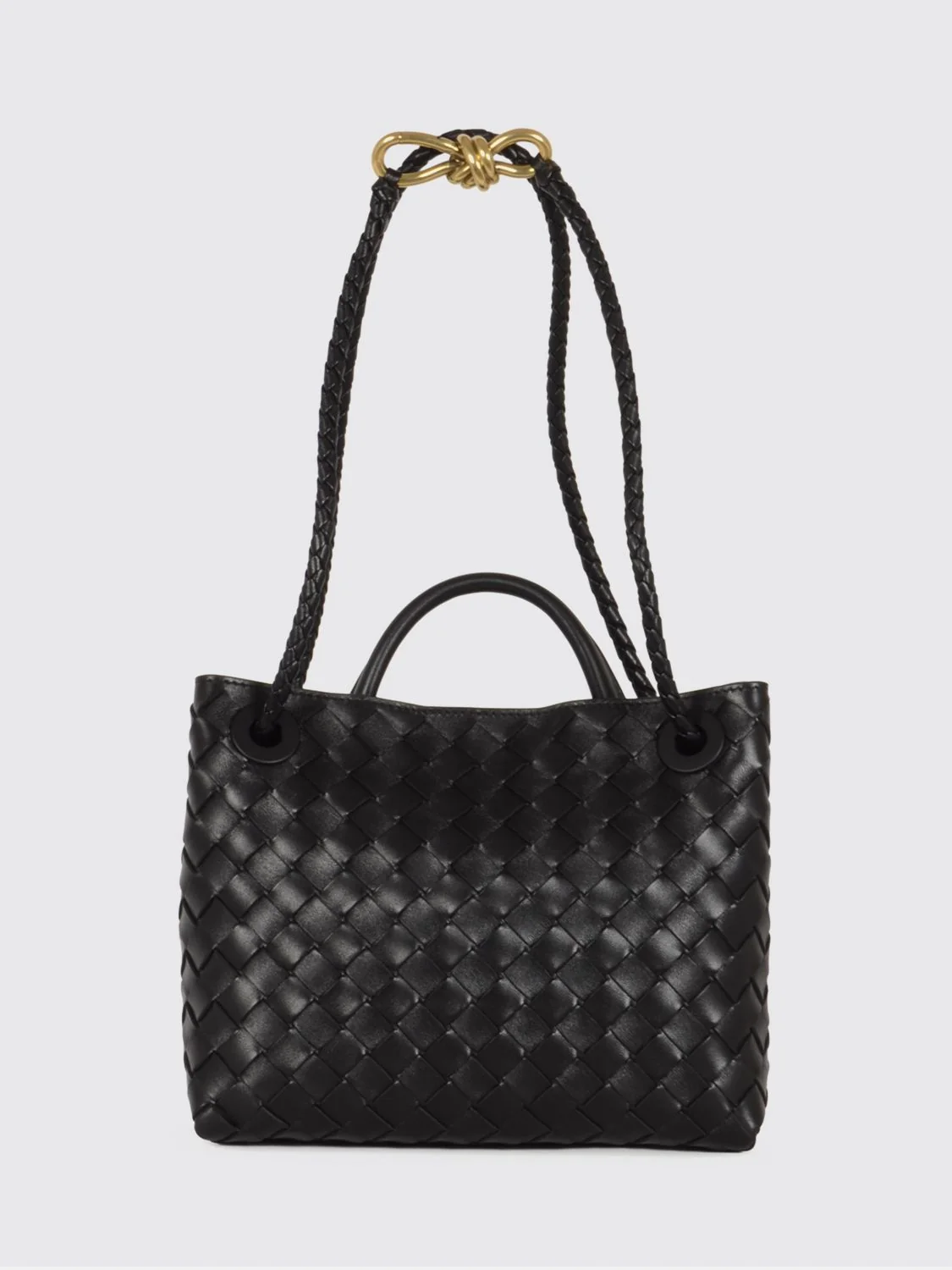BOTTEGA VENETA OS andiamo small handbag in woven leather with a shoulder strap