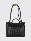 andiamo small handbag in woven leather with a shoulder strap