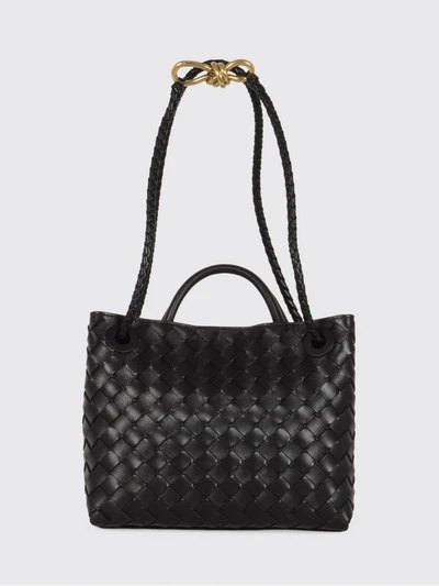 andiamo small handbag in woven leather with a shoulder strap