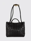 andiamo small handbag in woven leather with a shoulder strap