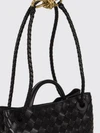 andiamo small handbag in woven leather with a shoulder strap
