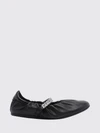 jade calfskin leather ballet pumps with crystal embellishment