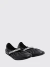 jade calfskin leather ballet pumps with crystal embellishment