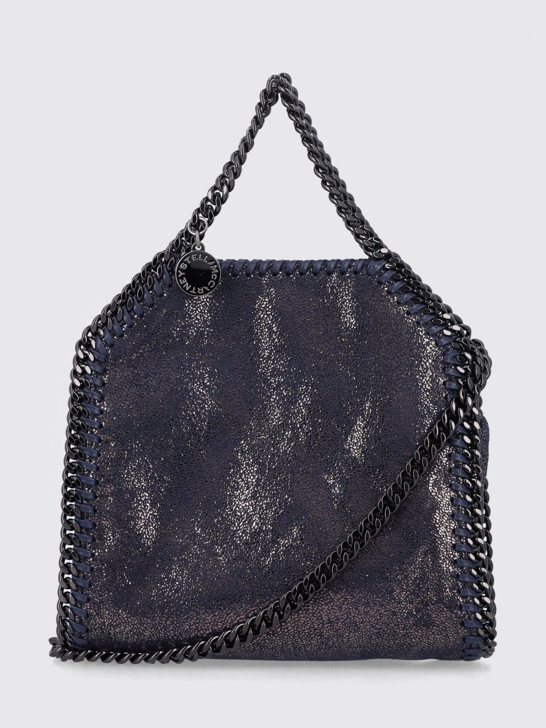 STELLA MCCARTNEY OS falabella mini handbag with chain trim and strap