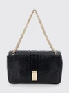 python print calfskin shoulder bag with monogram