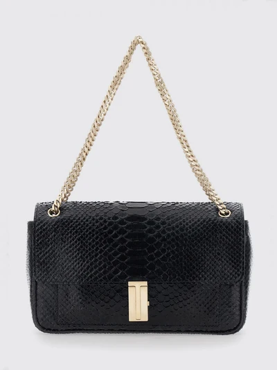python print calfskin shoulder bag with monogram
