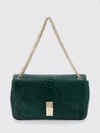 python print calfskin shoulder bag with monogram