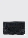 le city clutch in black arena lambskin leather with applied studs