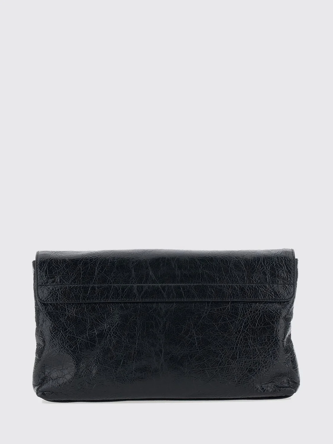 le city clutch in black arena lambskin leather with applied studs