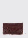 le city clutch in black arena lambskin leather with applied studs