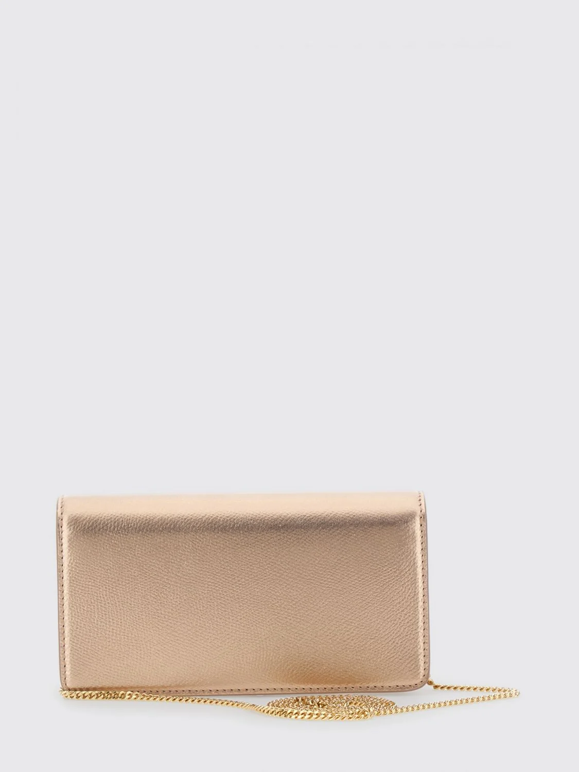 vlogo signature leather mini bag with rhinestones