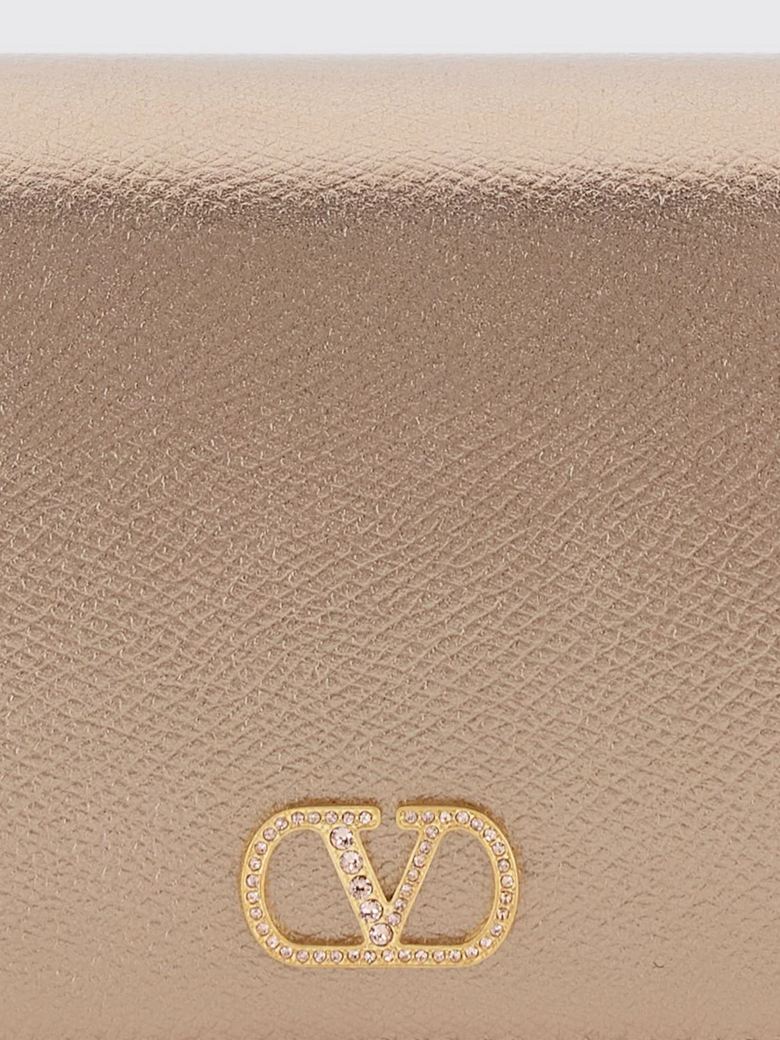 vlogo signature leather mini bag with rhinestones