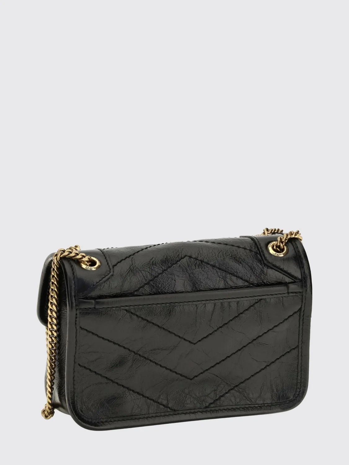 SAINT LAURENT OS niki mini bag in quilted calf leather with ysl monogram