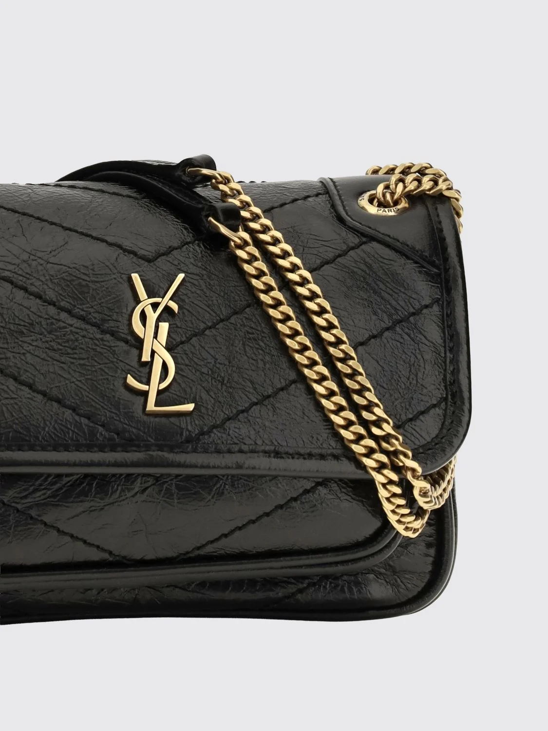 niki mini bag in quilted calf leather with ysl monogram
