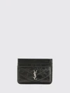 niki chevron leather card holder with ysl monogram