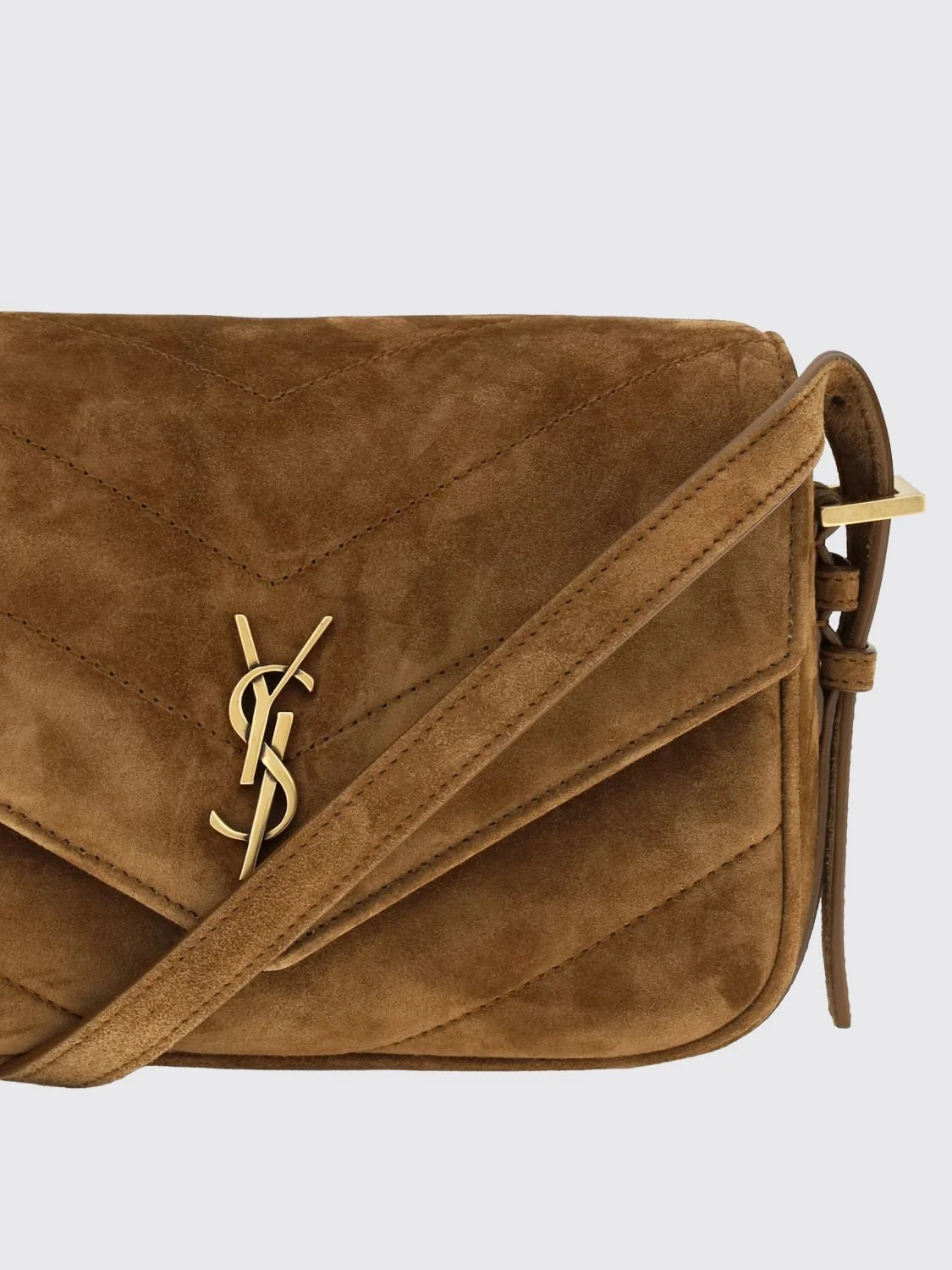 loulou mini bag in quilted suede