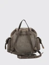 small suede backpack with drawstring closure and monili