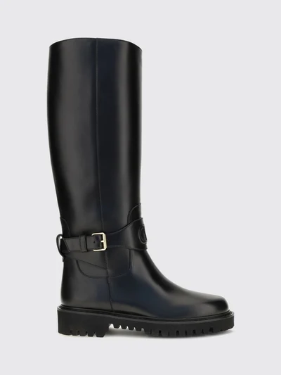 vlogo signature leather knee-high boots