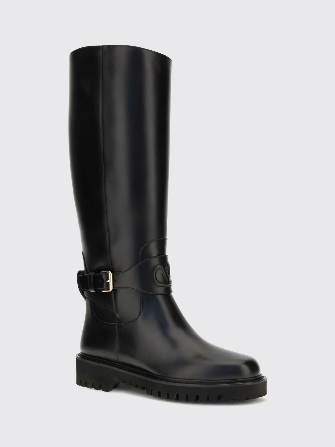 vlogo signature leather knee-high boots