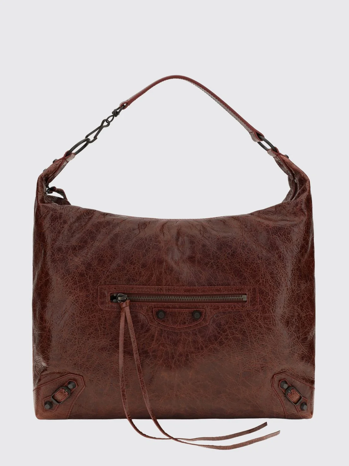 le city studded lambskin leather hobo shoulder bag