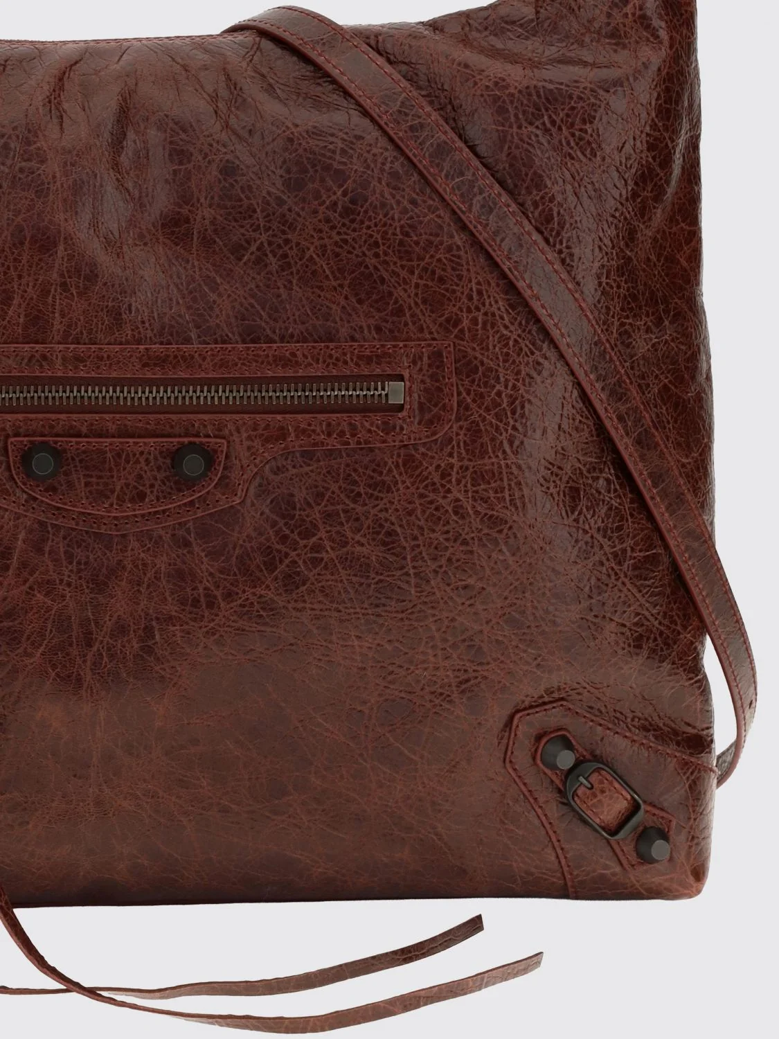 le city studded lambskin leather hobo shoulder bag