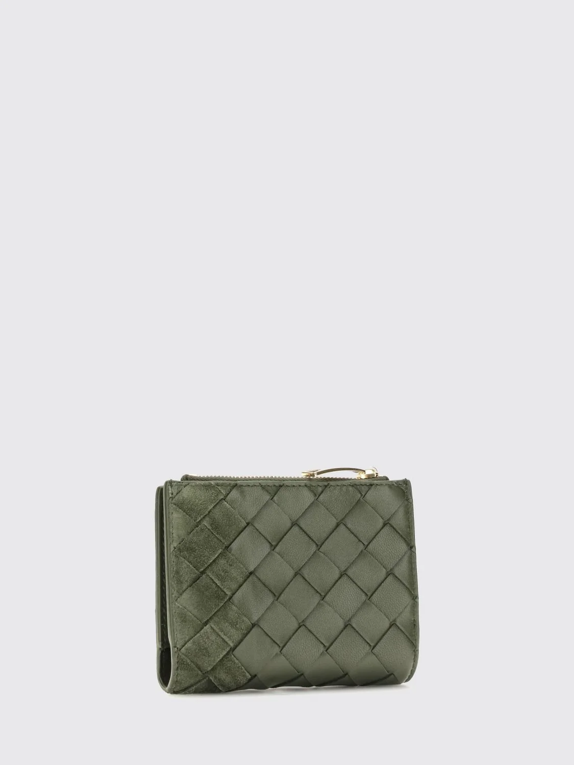 intrecciato calfskin leather wallet