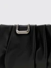 draped leather clutch with snap closure
