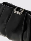 draped leather clutch with snap closure