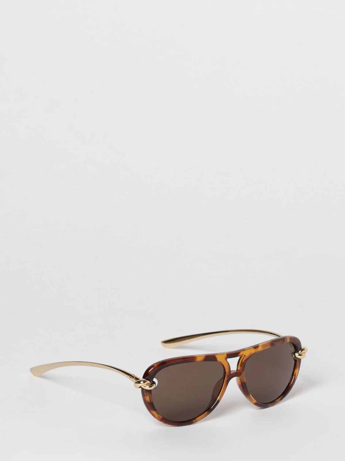 BOTTEGA VENETA OS knot aviator sunglasses in metal and acetate