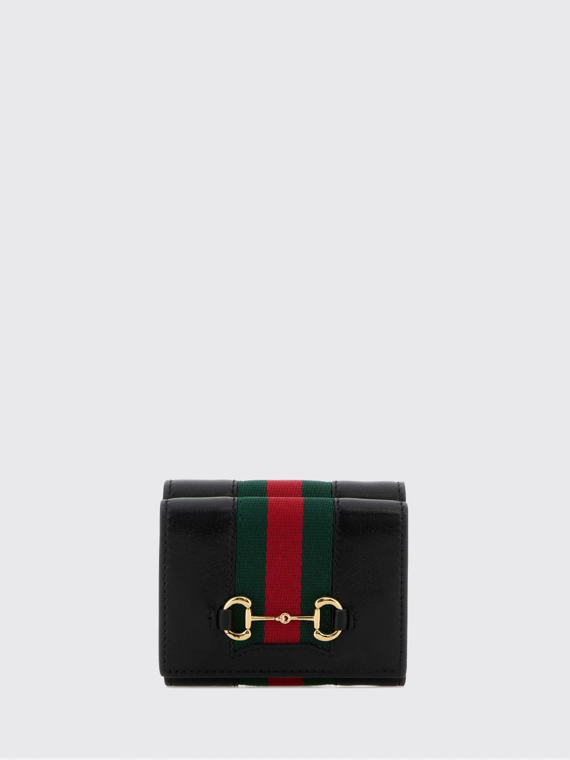 GUCCI OS horsebit web trifold calfskin wallet with web detail