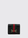 horsebit web trifold calfskin wallet with web detail
