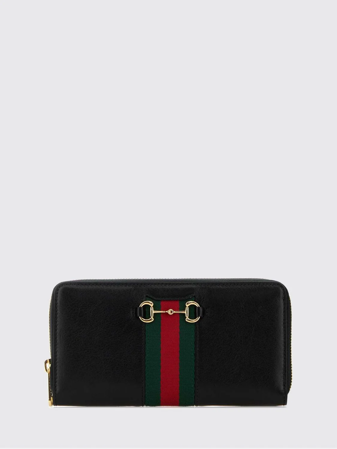 GUCCI OS horsebit web continental calfskin zip wallet