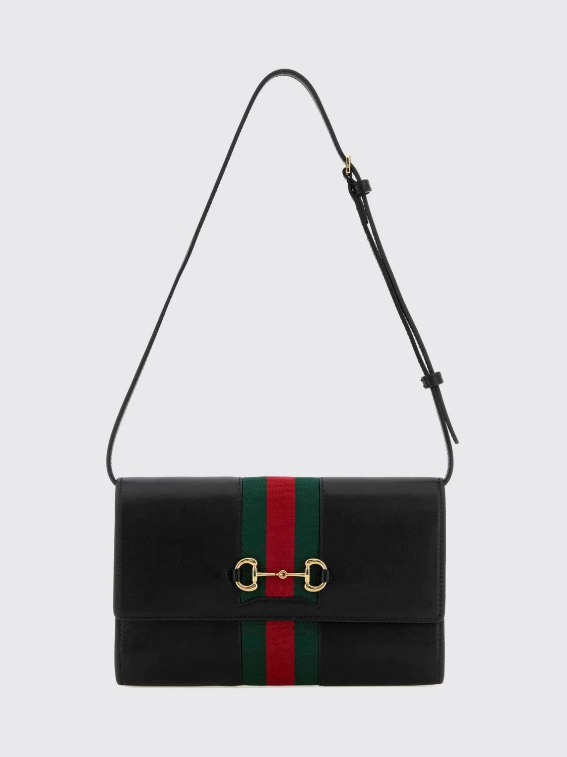 horsebit web mini leather crossbody bag with stripe detail