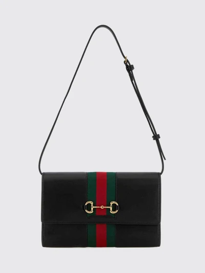 horsebit web mini leather crossbody bag with stripe detail