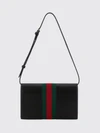 horsebit web mini leather crossbody bag with stripe detail