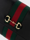 horsebit web mini leather crossbody bag with stripe detail