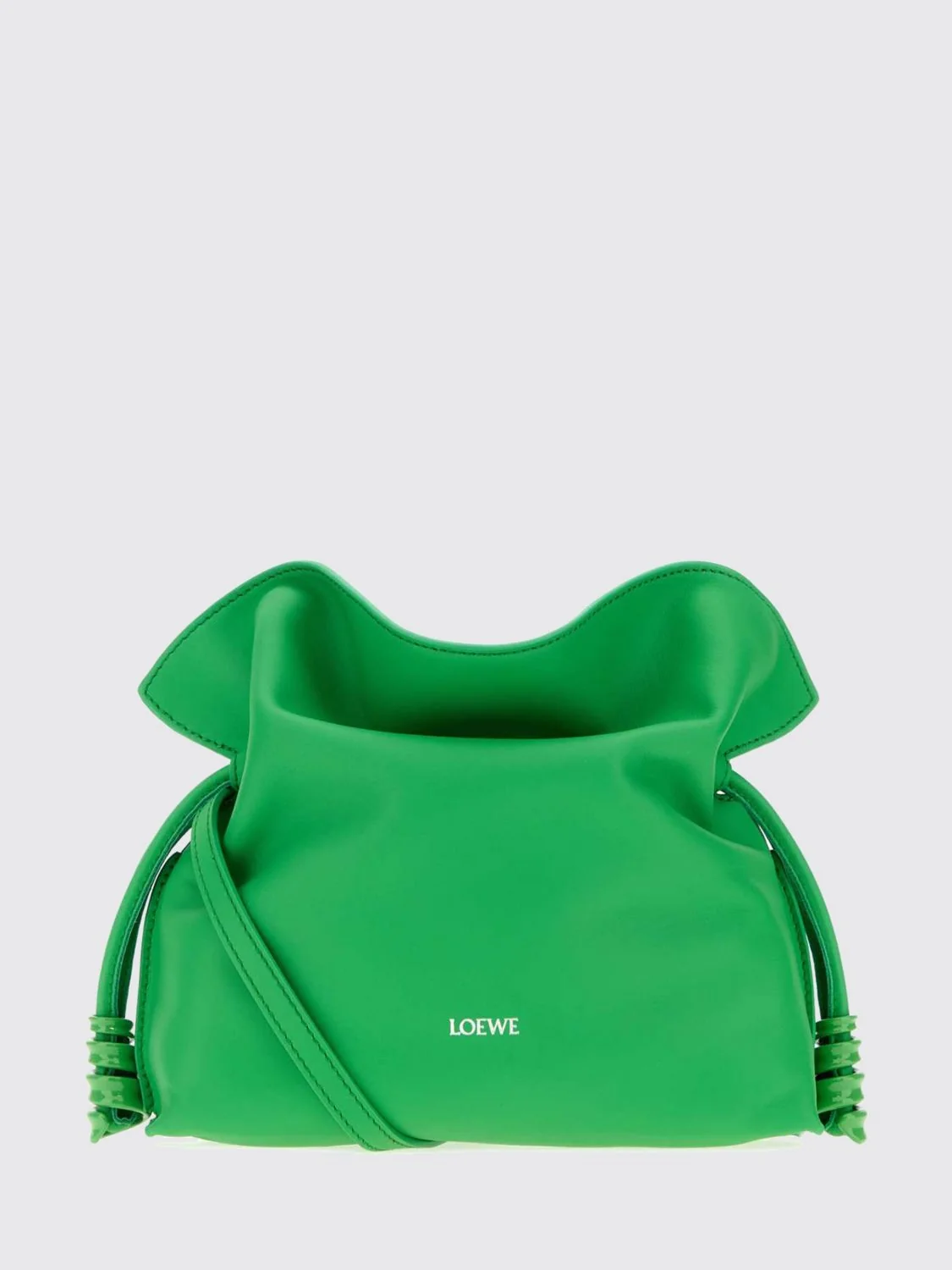 LOEWE OS coil flamenco mini bucket bag in calfskin leather with drawstring