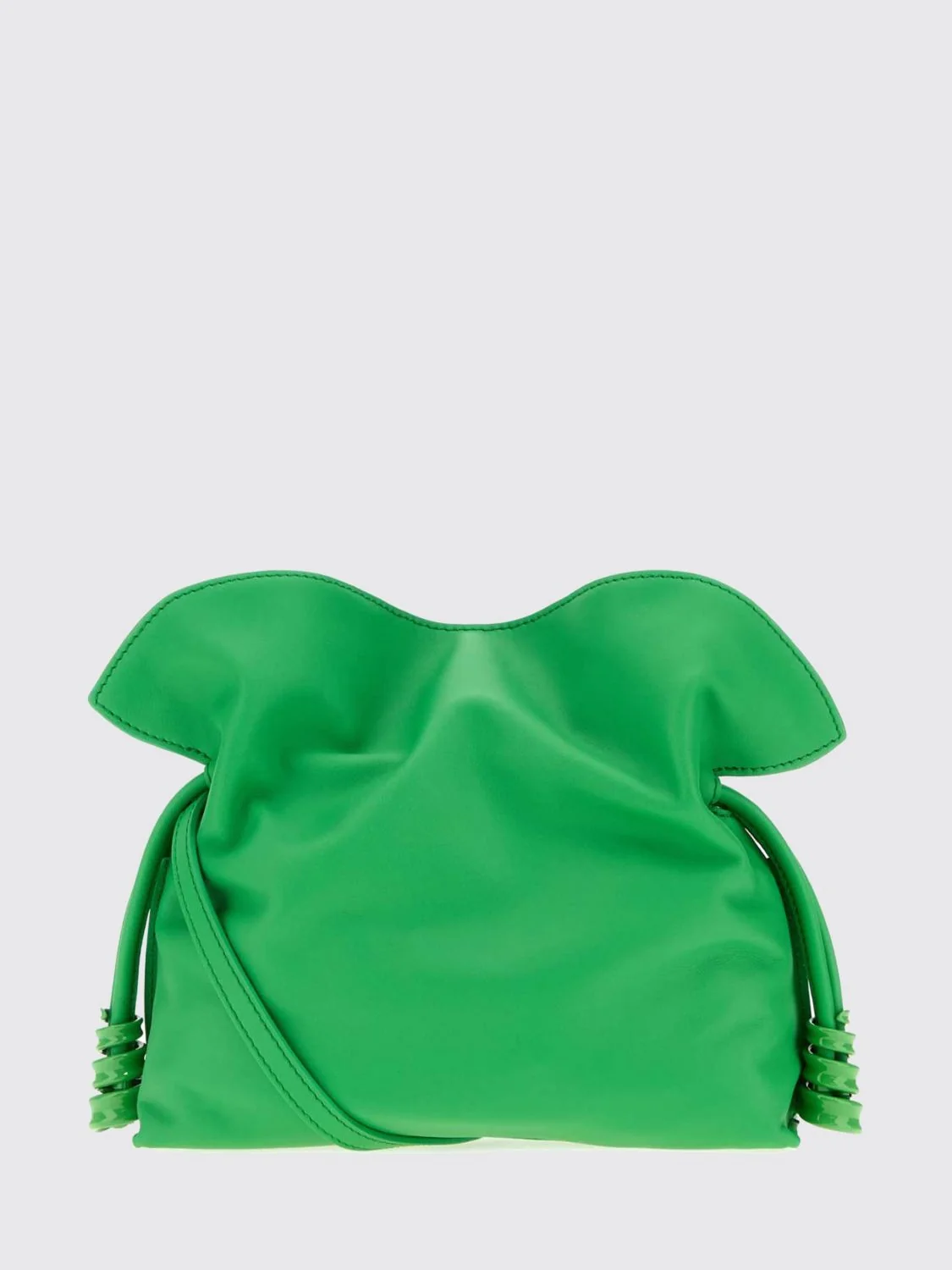 coil flamenco mini bucket bag in calfskin leather with drawstring