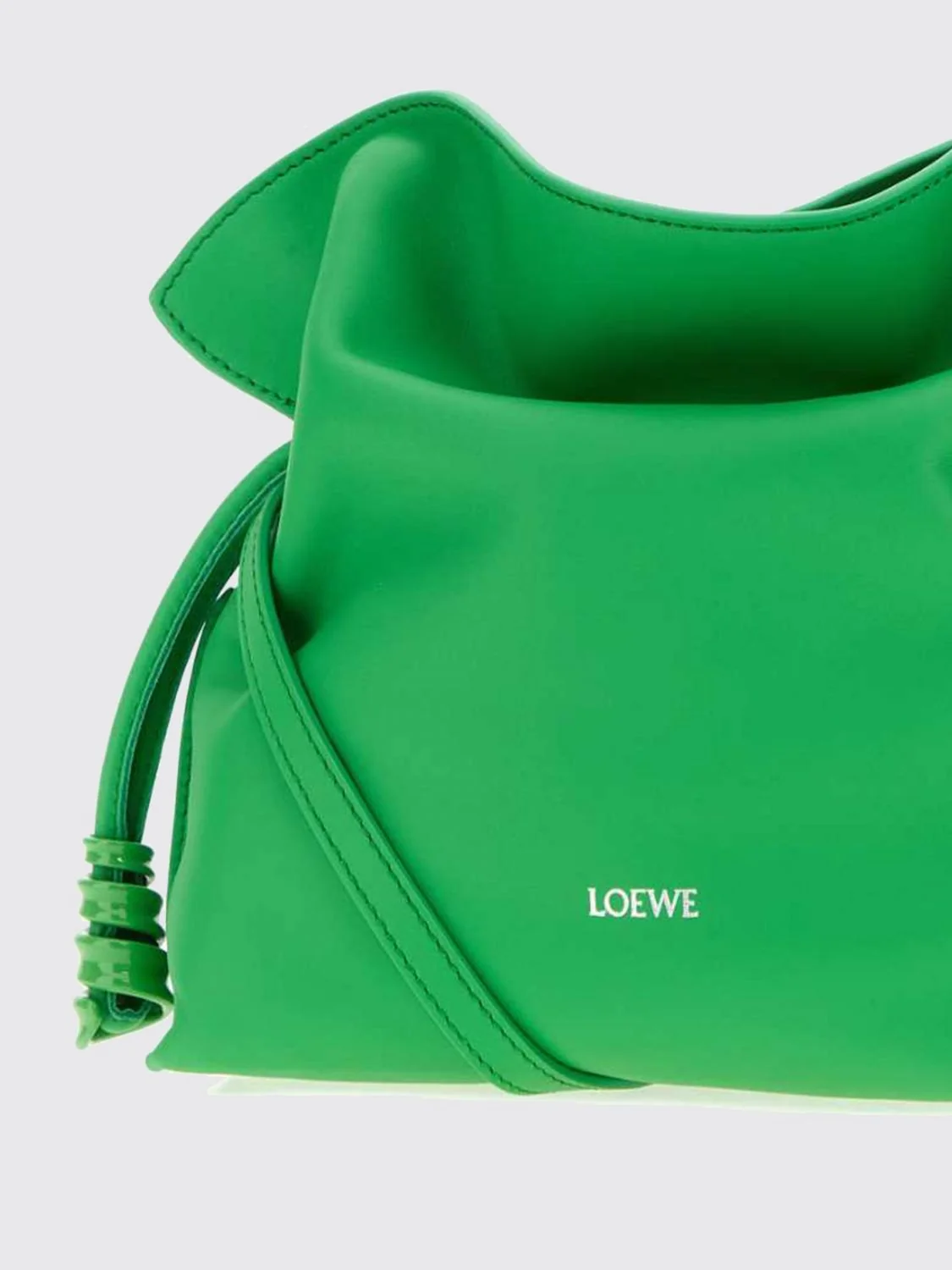 coil flamenco mini bucket bag in calfskin leather with drawstring