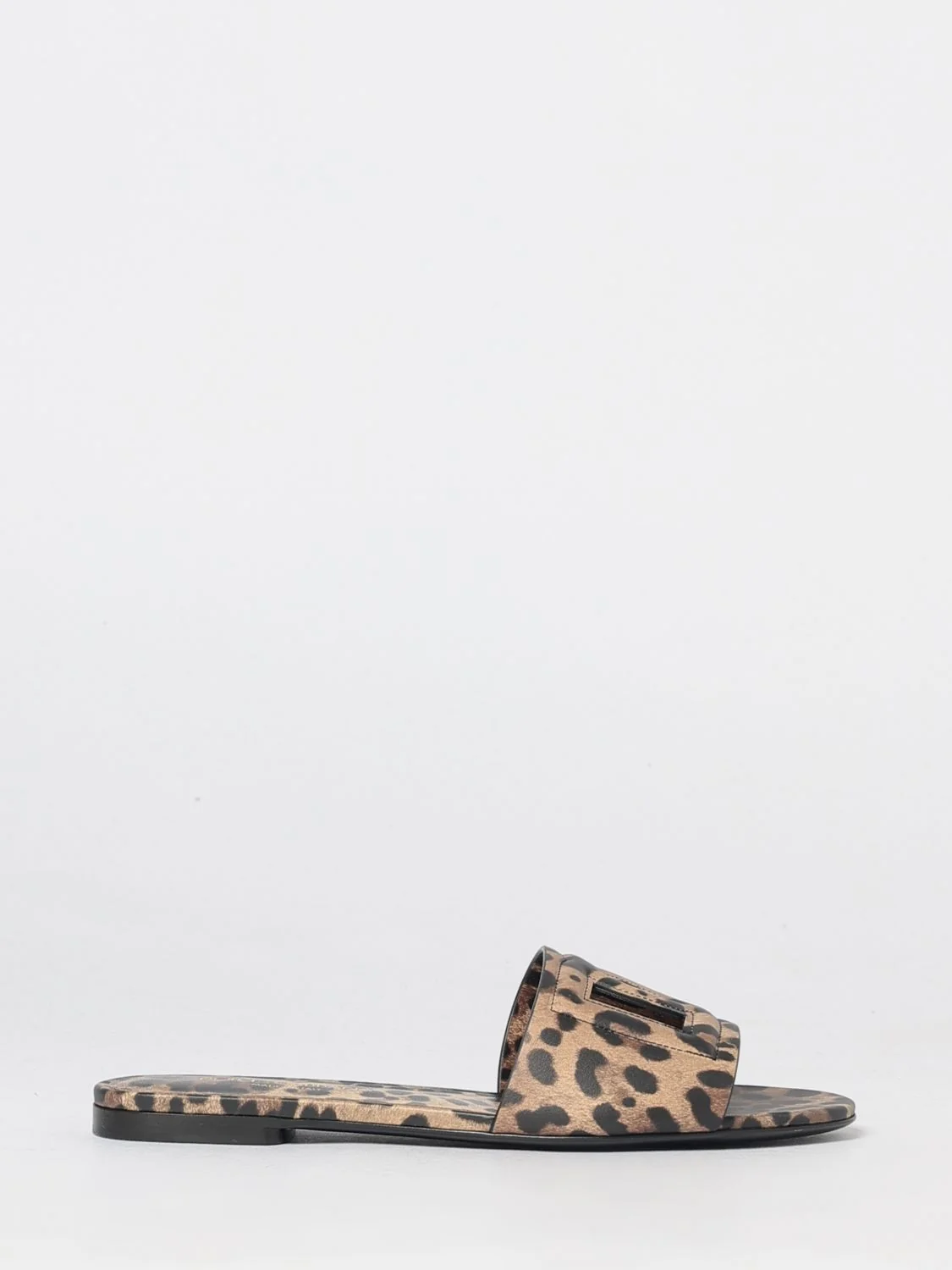 DOLCE amp; GABBANA 36 animalier print leather mules with dg monogram