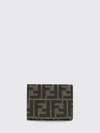 bifold card holder in ff monogram jacquard fabric