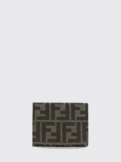 bifold card holder in ff monogram jacquard fabric