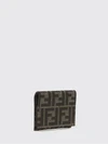 bifold card holder in ff monogram jacquard fabric