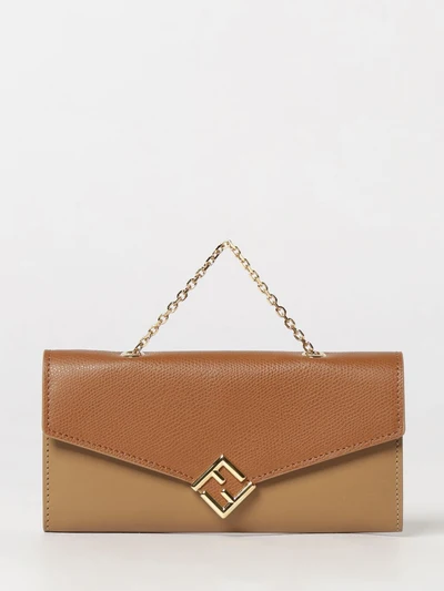 ff diamonds grained calfskin wallet on chain with monogram