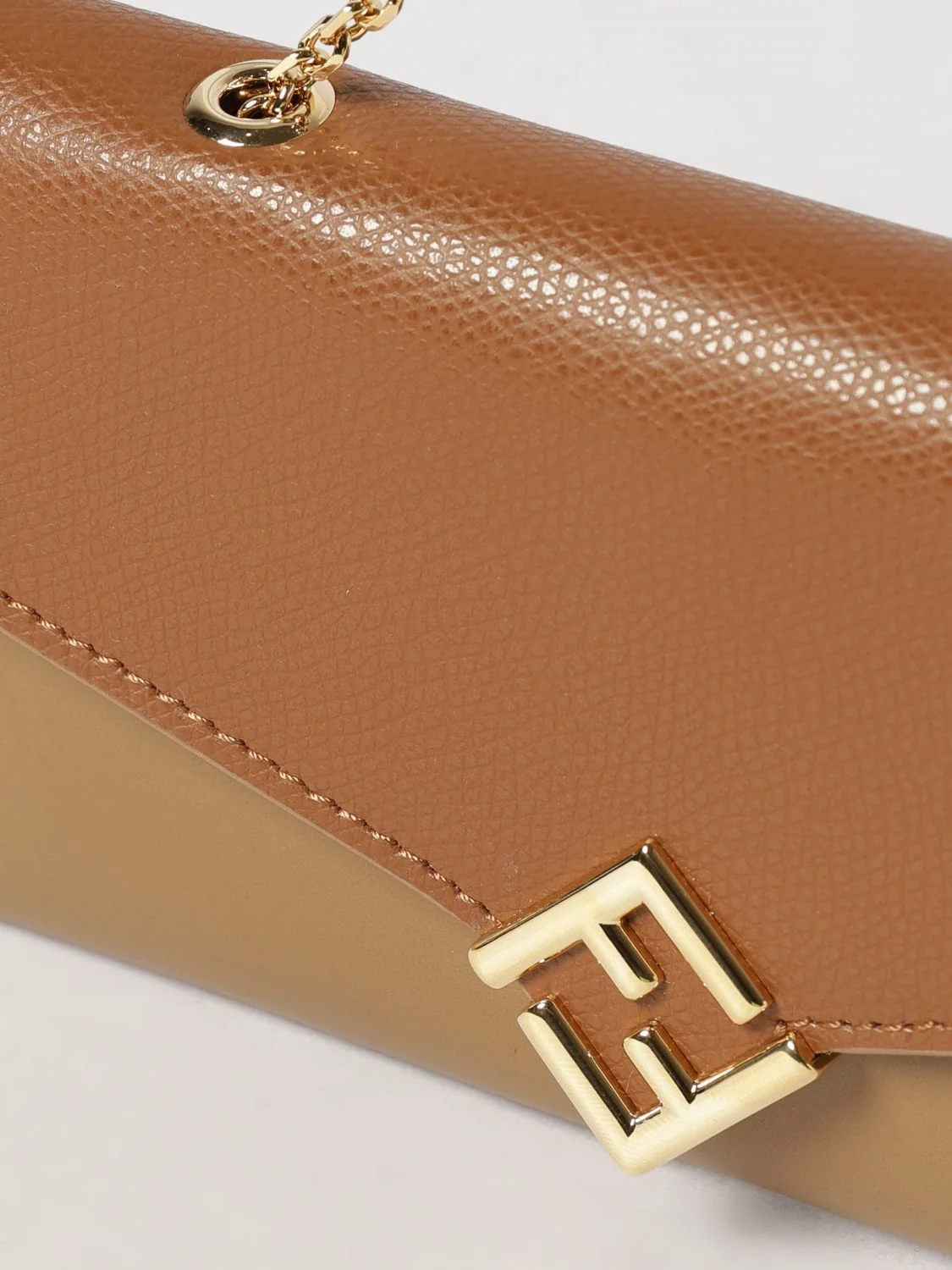 ff diamonds grained calfskin wallet on chain with monogram